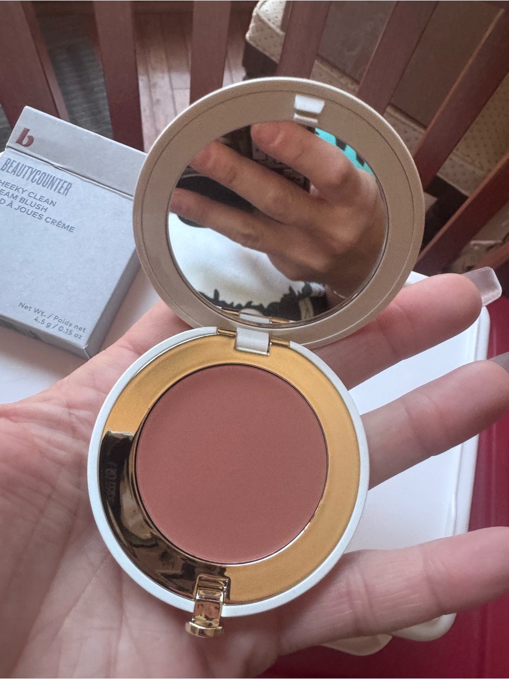 Must Have! Chai Blush Beautycounter Cheeky Clean Cream Blush in Silver Box